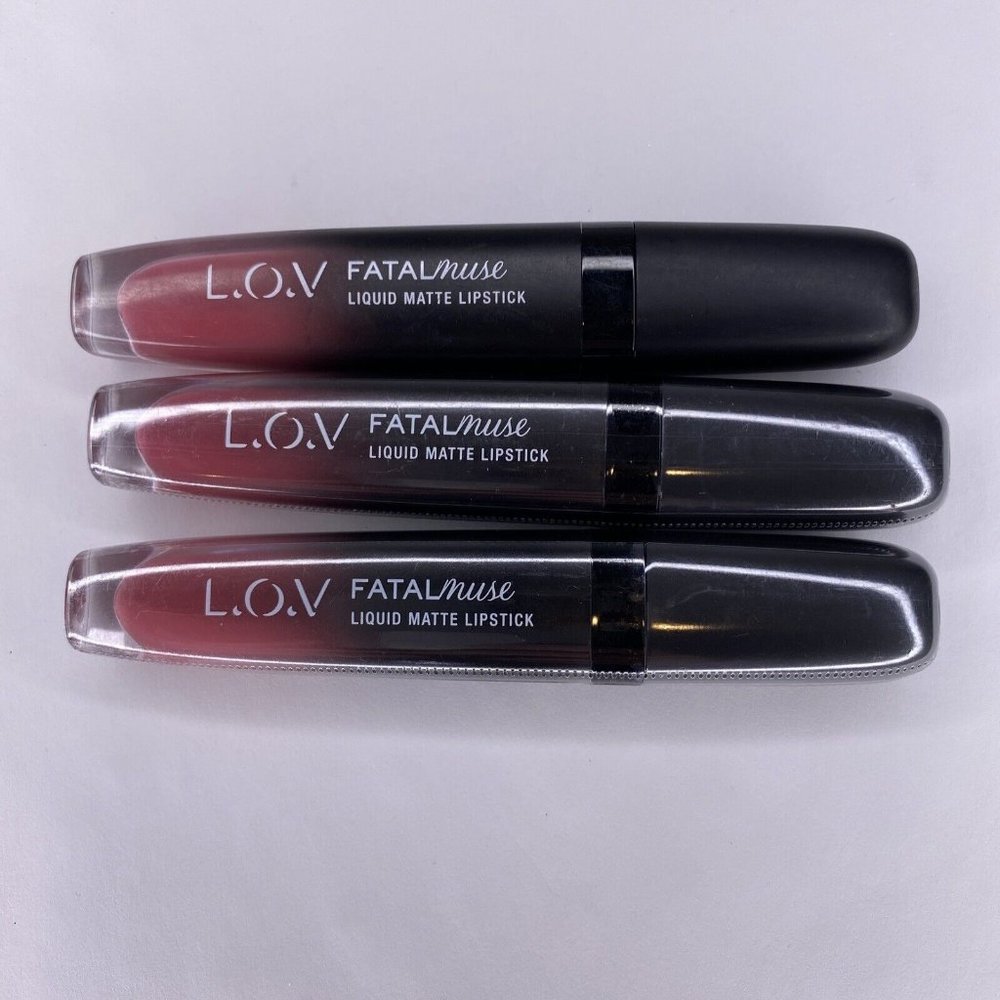 L.O.V. Fatal Muse Liquid Matte Lipstick Confession 0.20 fl. oz. Lot Of 3 New